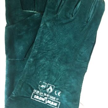 GLOVES LEATHER GREEN LINED WE LTED  8" CUFF L G022