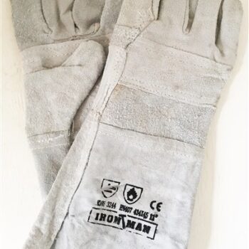 GLOVES LEATHER/CH WELD D/PALM  8"  LRG G006
