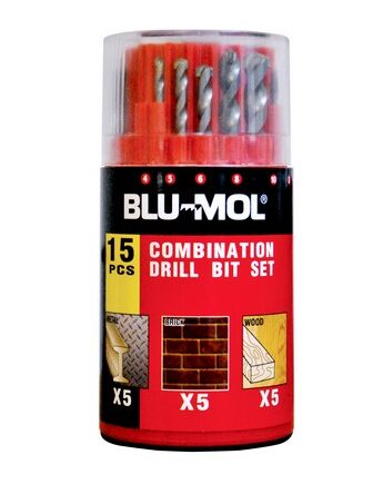 BLU-MOL DRILL SET 15PC METAL/MAS/WOOD - BM0041231 - 