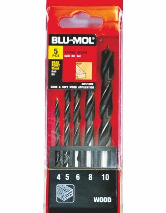 BLU-MOL SPIRAL WOOD DRILL 5PC 4-10MM - BM1410920