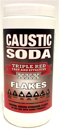 TRIPLE RED CAUSTIC SODA FLAKES 1KG - 