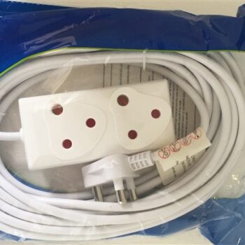 EXTENSION CORD WHITE 10MTX10AMP (2X3 PIN) EXT010 - 