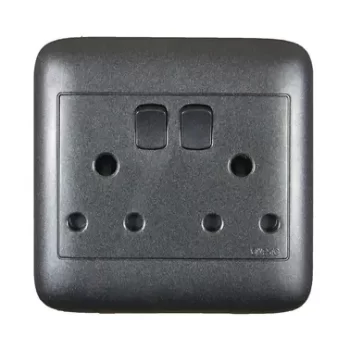 4X4 Double Black Switch Socket
